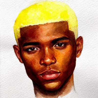 Watercolor Blonde Portrait Avatar