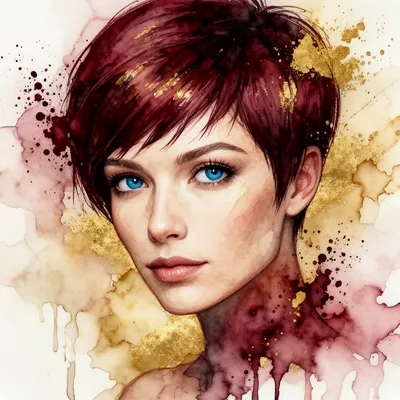 Serene Pixie Watercolor Portrait