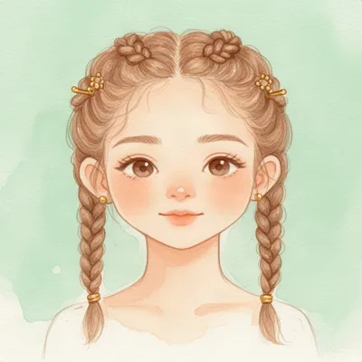 Watercolor Braided Beauty Avatar