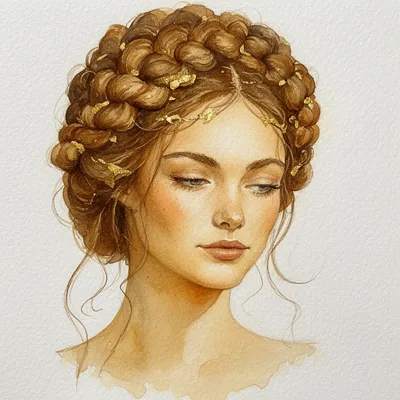 Queenly Watercolor Portrait