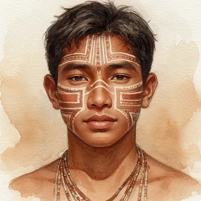 Cultural Watercolor Portrait