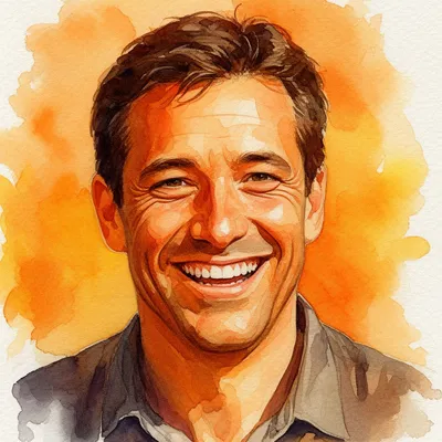 Warm Smile Watercolor Portrait