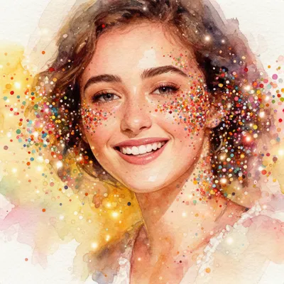 Watercolor Sparkle Portrait