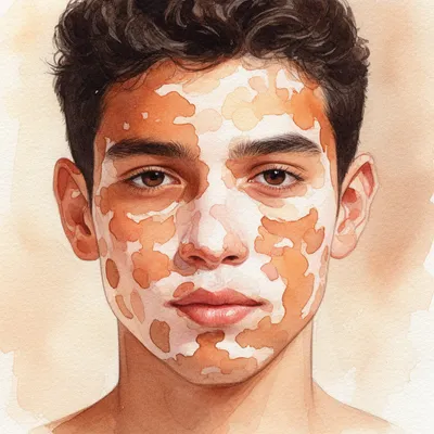 Vitiligo Watercolor Portrait