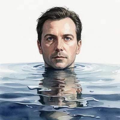 Watercolor Water Reflection Portrait