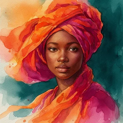 Sunset Headwrap Portrait