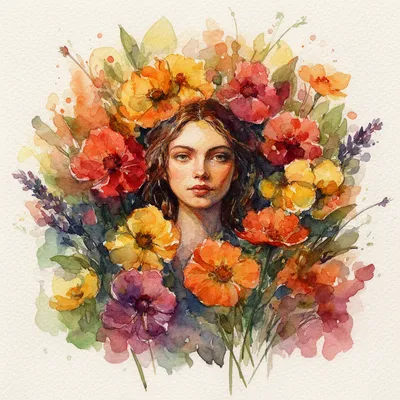 Watercolor Garden Portrait